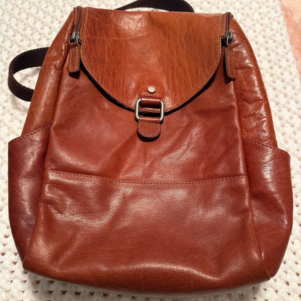 Brown Vegan Leather Backpack